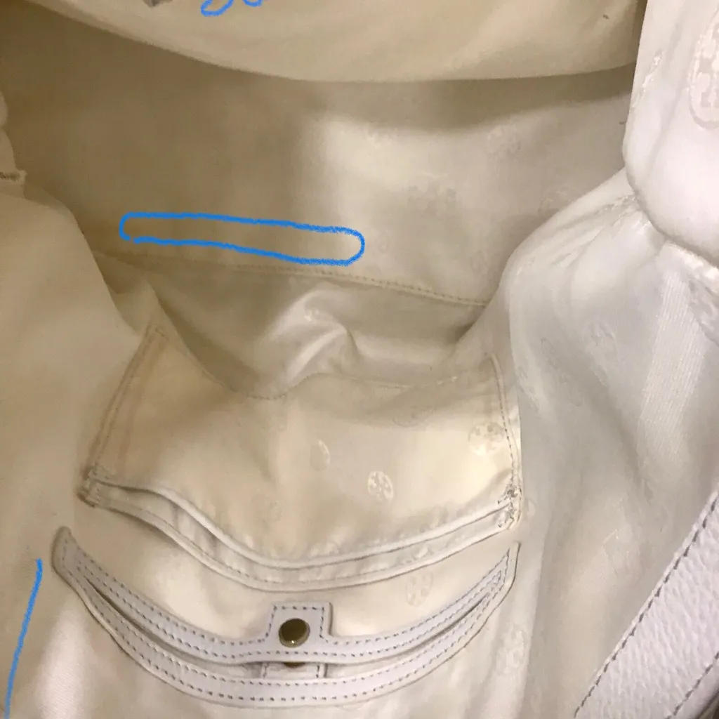 TORY BURCH CREAM TURNLOCK LARGE TOTE WITH DOUBLE CHAIN HANDLES - Image 13