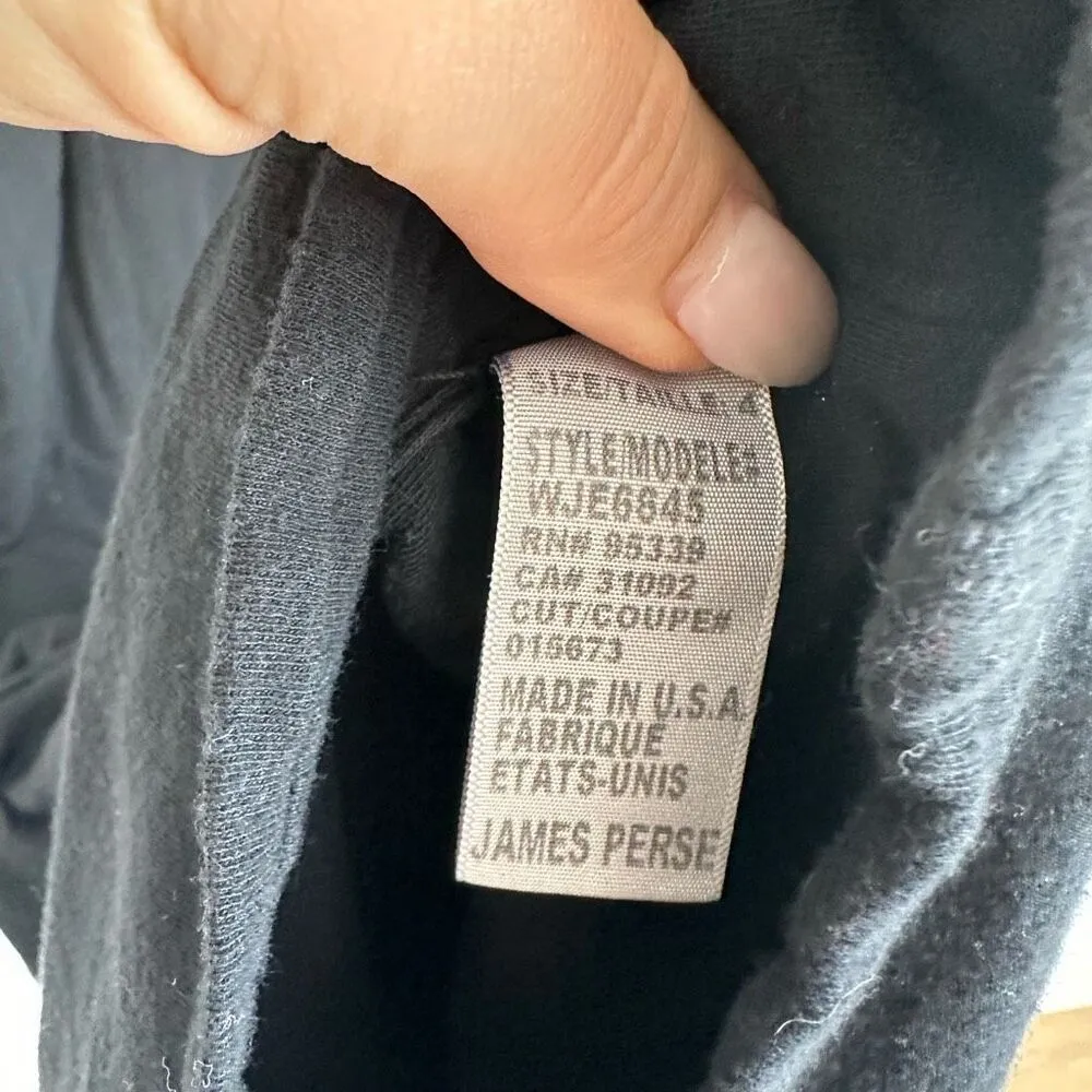 Standard James Perse Short Sleeve Dress Womens Size 4 Black Ruched Stretch Knit - Image 9