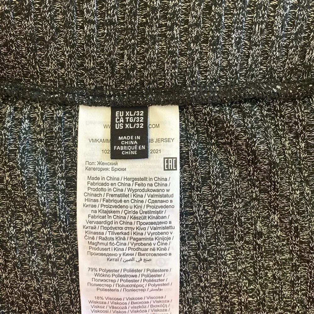 NWT Vero Moda black flared ribbed jersey pants XL - Image 12