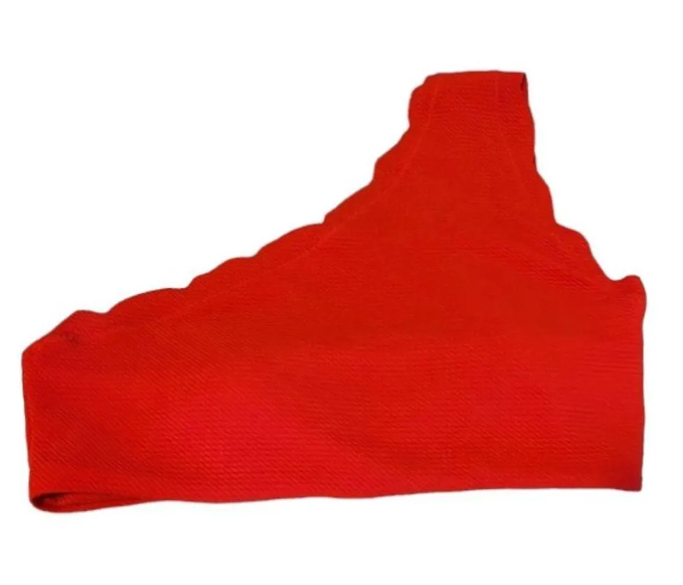 Women's Single Shoulder High Waisted Red Bikini Swimsuit Size XL EUC #6645 - Image 2