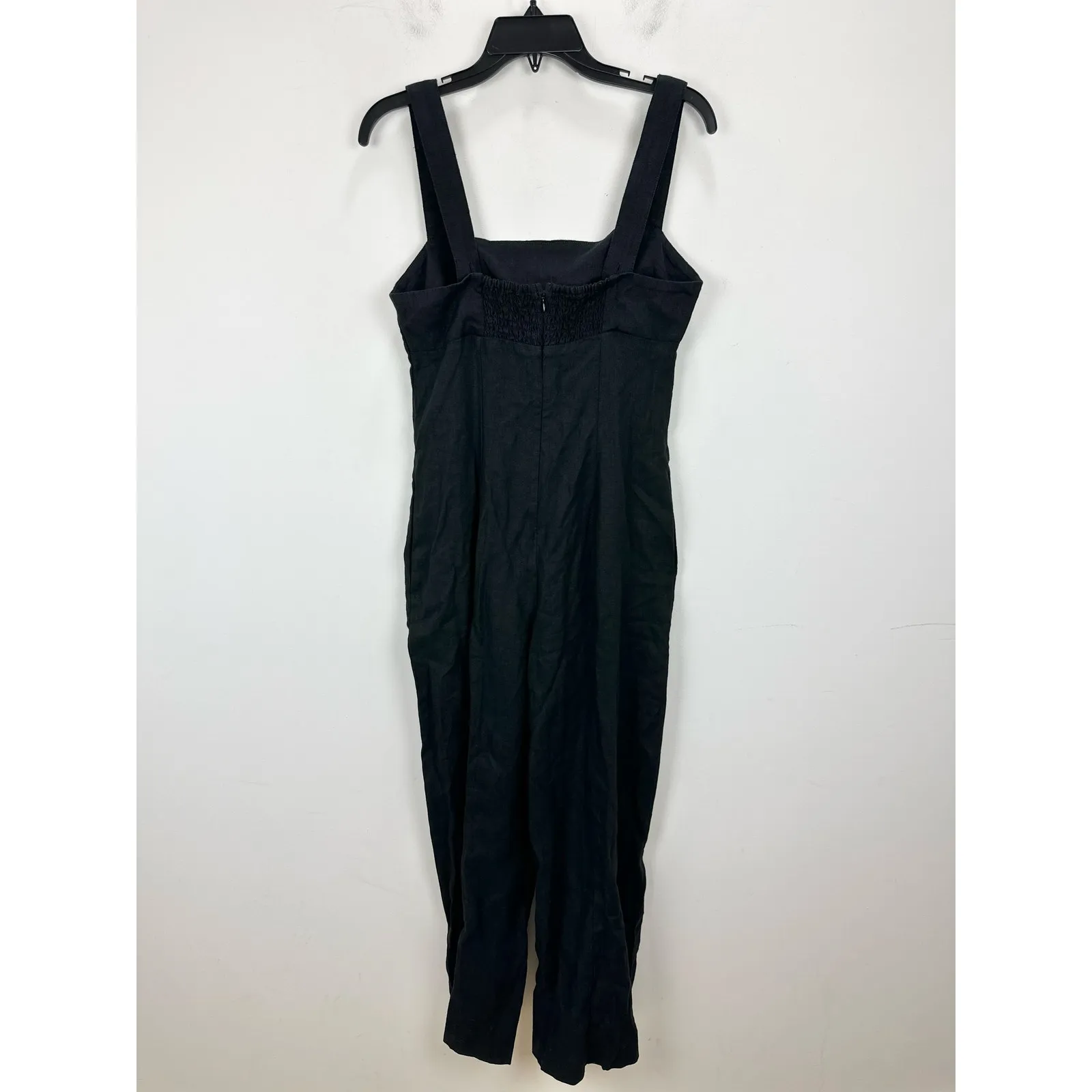 Madewell Squareneck Wide Leg Jumpsuit 100% Linen Black Minimalist US 4 NWT - Image 13