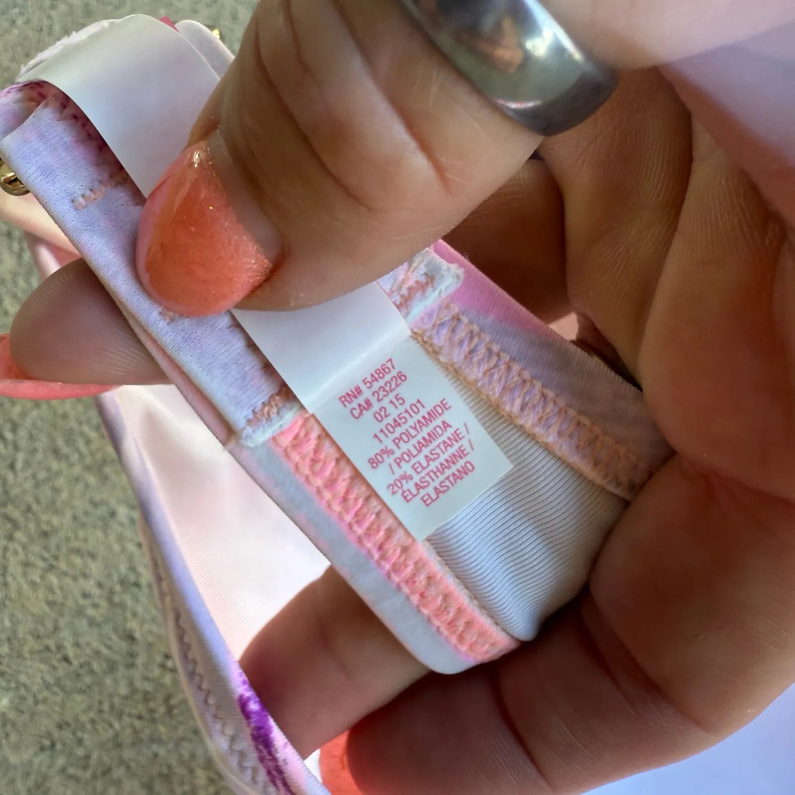 Victoria's Secret 34DD The Beach Bandeau Pink Purple Blue Brushstroke - Image 5