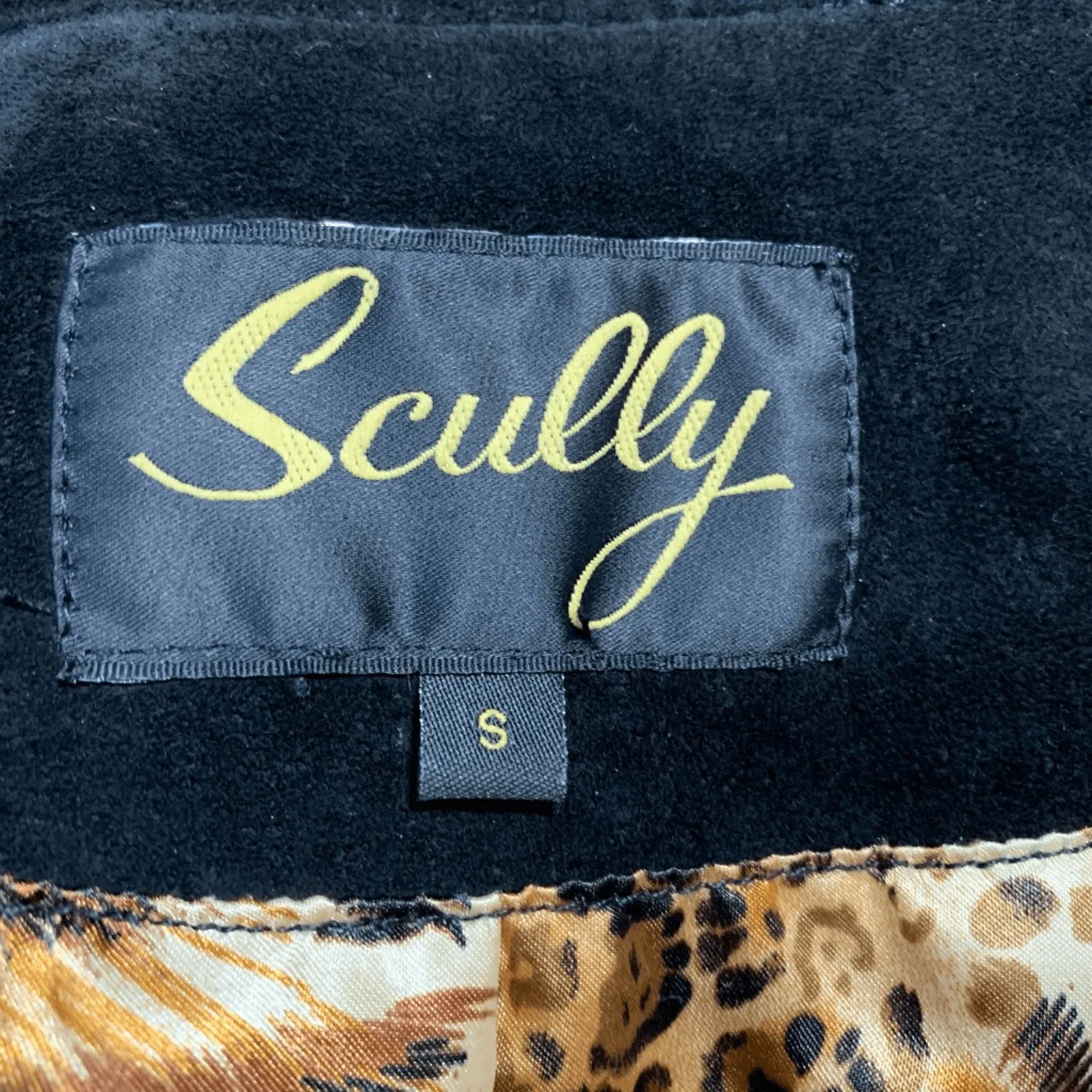 Vintage Scully Black Suede Leather Ruffle Coat Jacket Small Boho Western Ranch - Image 11