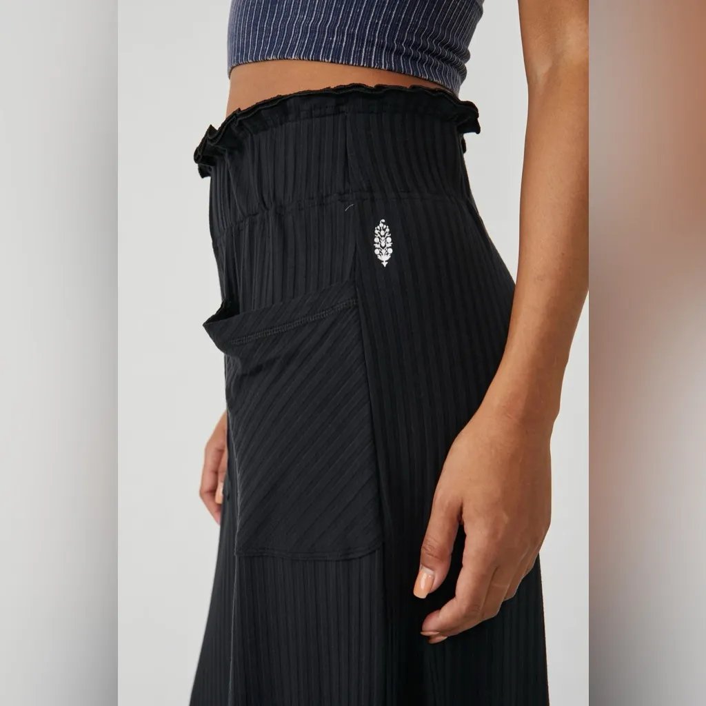 Free People Movement Blissed Out Wide Leg Pants in Black - Image 3