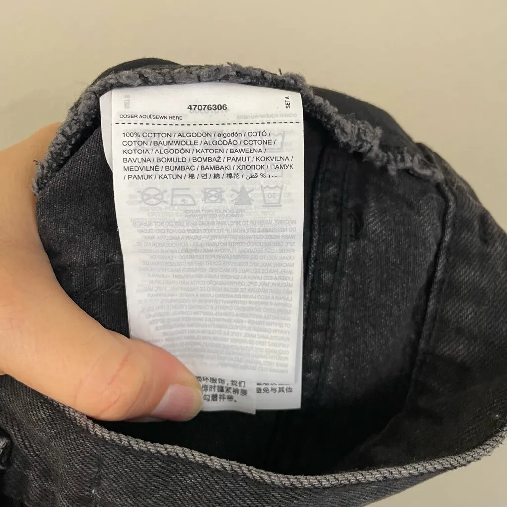 Mango Black Front Split Denim Midi Skirt Size‎ Large - Image 9