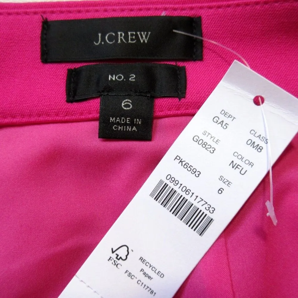 NWT J.Crew No. 2 Pencil in Neon Fuchsia Pink Bi-stretch Cotton Skirt 6 - Image 3