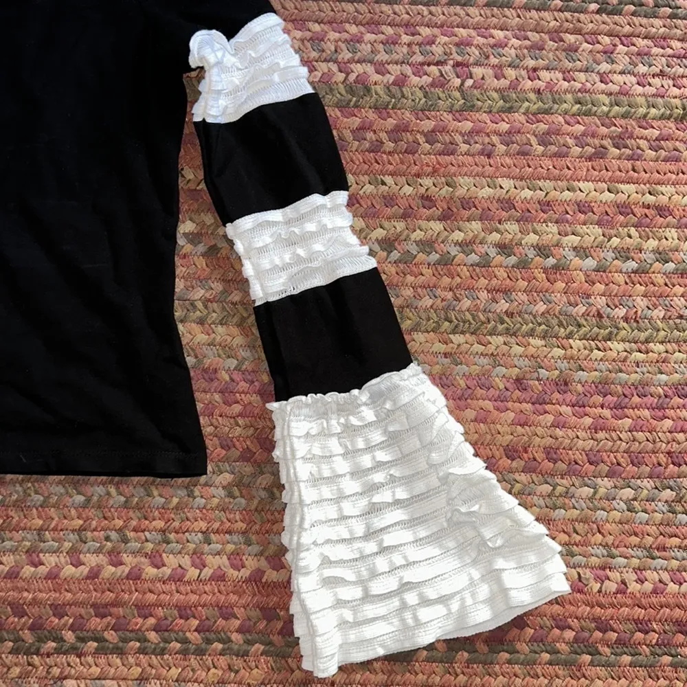 ALEXIS BLACK RUFFLE BELL SLEEVE BLOUSE - Image 3