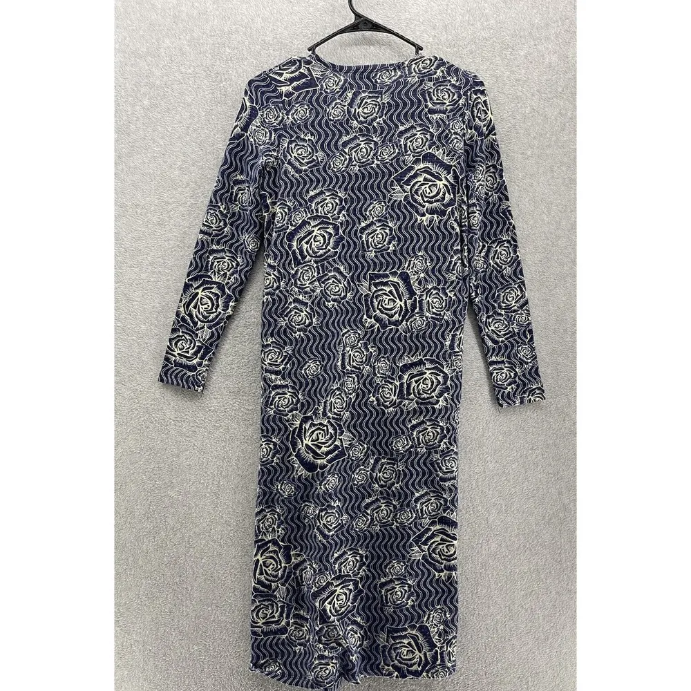 Lularoe Women's Open Front Cardigan Blue Floral Long Sleeve Full Length Small - Image 2