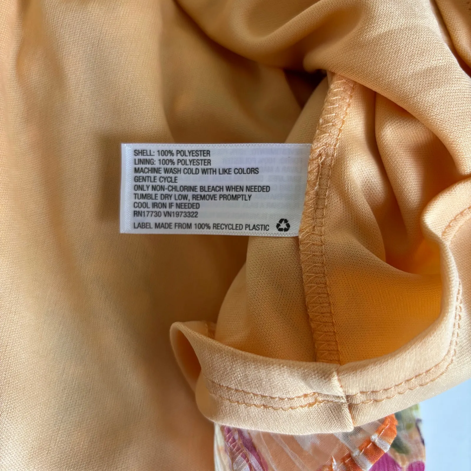 Wild Fable Orange Multicolor Retro Floral Print Sleeveless Tiered Babydoll Dress - Image 9