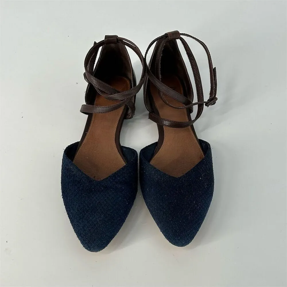 UGG Women's Izabel Mar Ankle Wrap Flats Navy Blue Size 7.5 - Image 4