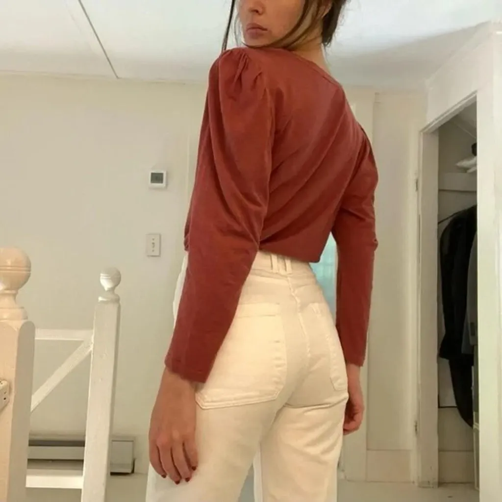 Sundry Cotton Puff Sleeve Top Size 1 Terracotta - Image 3