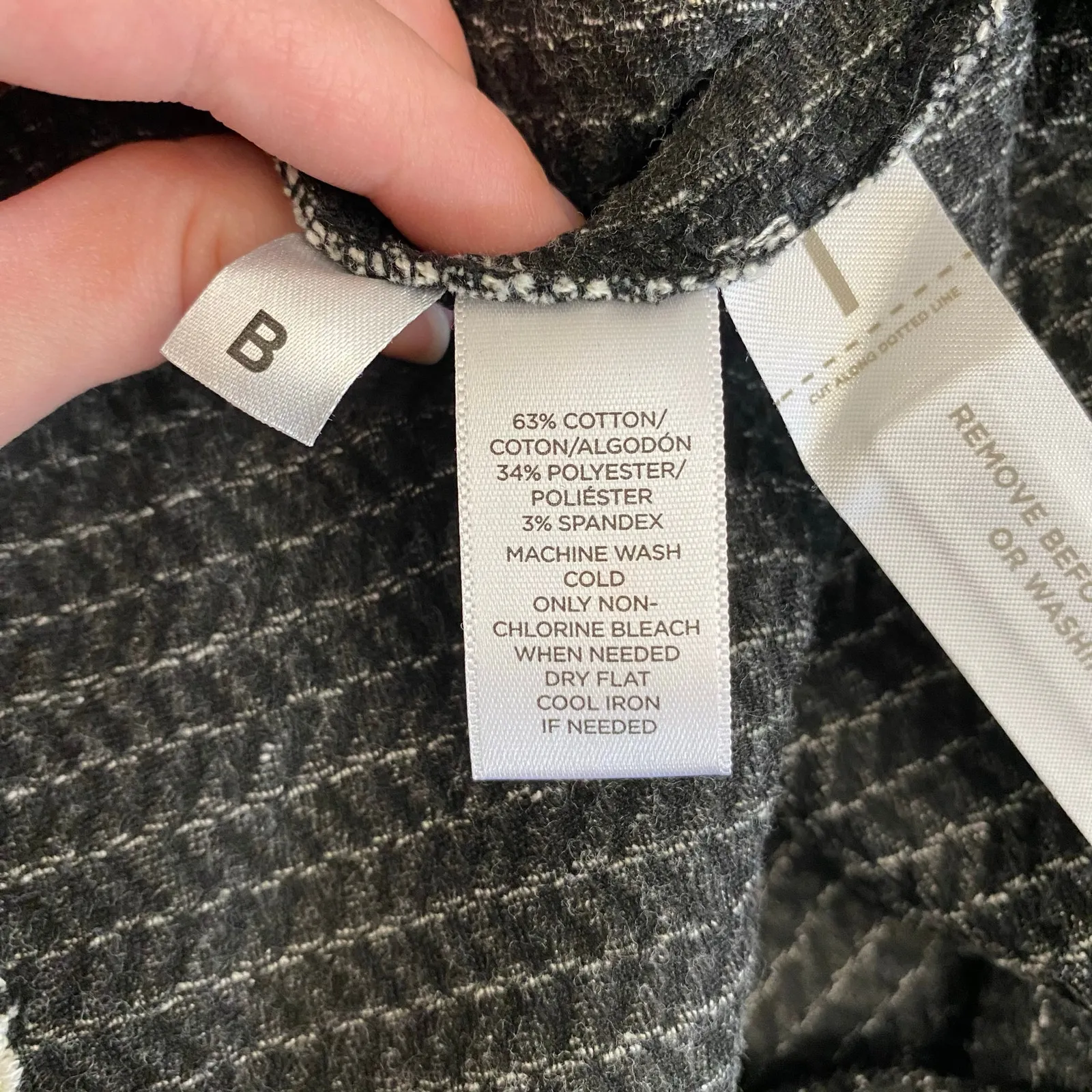 Loft NWT Herringbone Fit and Flare Knee‎ Length Dress Womens Size 2P Black White - Image 7