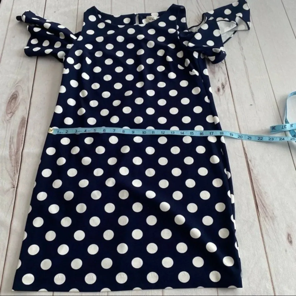 Eliza J Black and Blue Polka dot print Short sleeve Scoop neckline dress… - Image 11