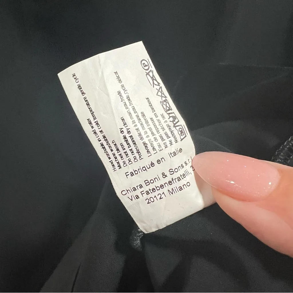 NEW NWT Chiara Boni La Petite Robe Floria Short Sleeve Illusion Midi Dress Black - Image 12