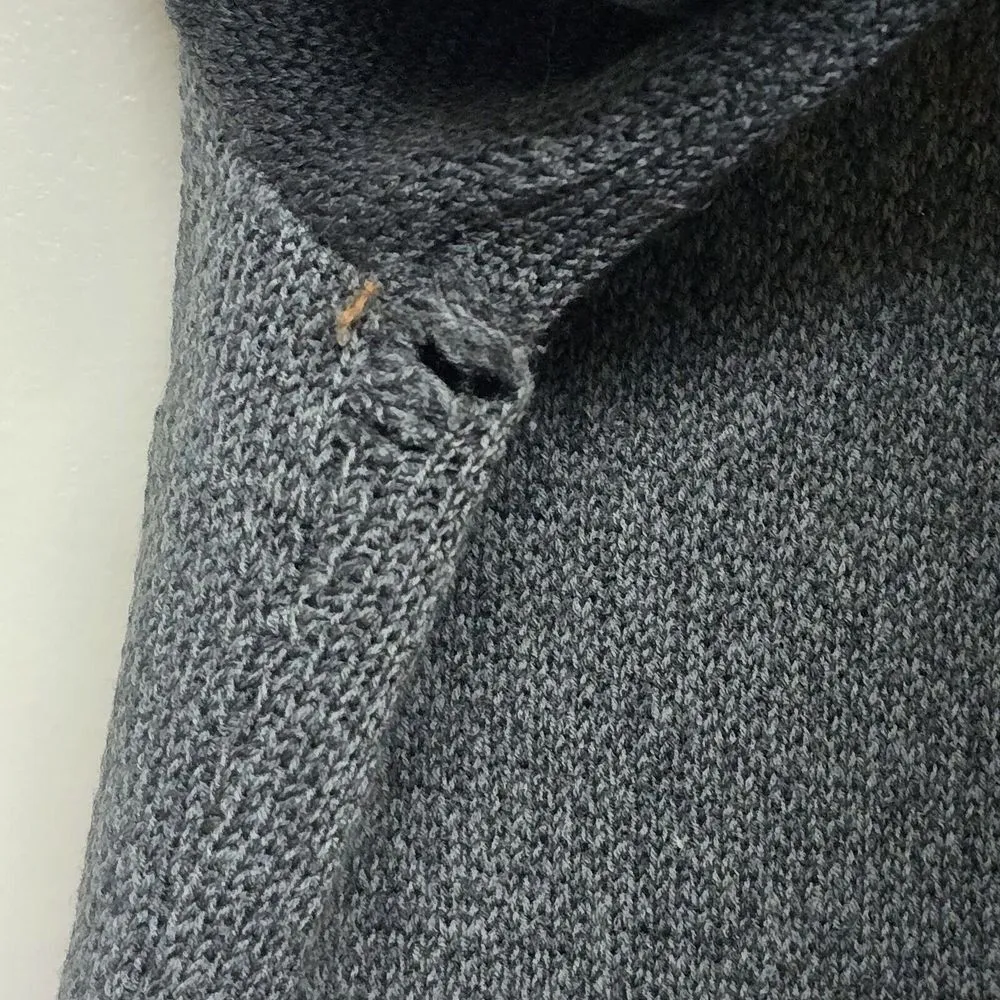 Smartwool Women Sweater Small Gray Knit Merino Wool Zip Long Sleeve Pockets Flaw - Image 3