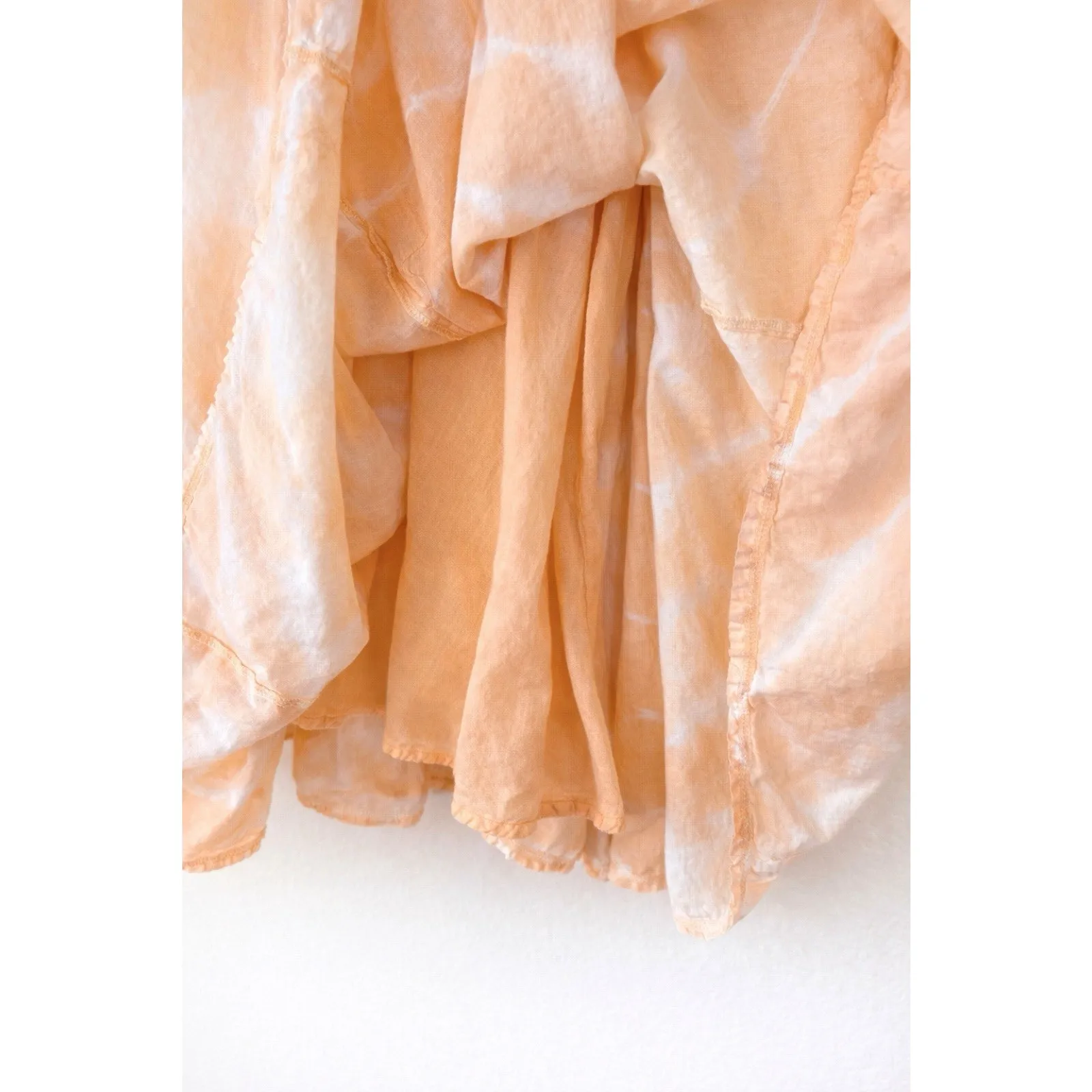 Soft Surroundings Peach Tie Dye Maxi Skirt Elastic Waist Cotton Size L - Image 8