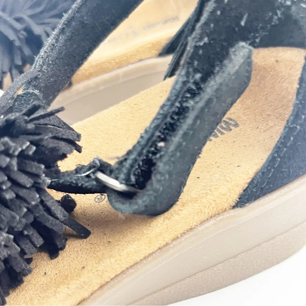 MINNETONKA Desi Leather Upper Pom Pom Straps Adjustable Ankle Strap Sandals 9 - Image 5