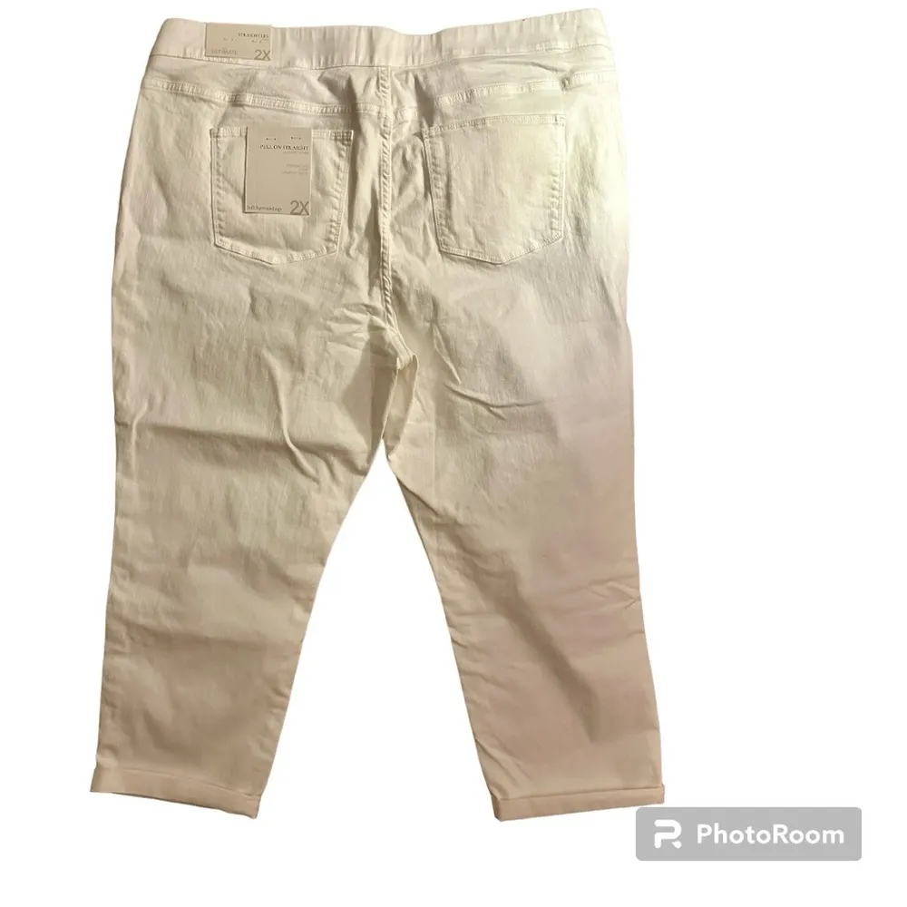 Soft Surroundings The Ultimate Denim Pull On Straight Crop Comfort Waist Jeans - Image 5