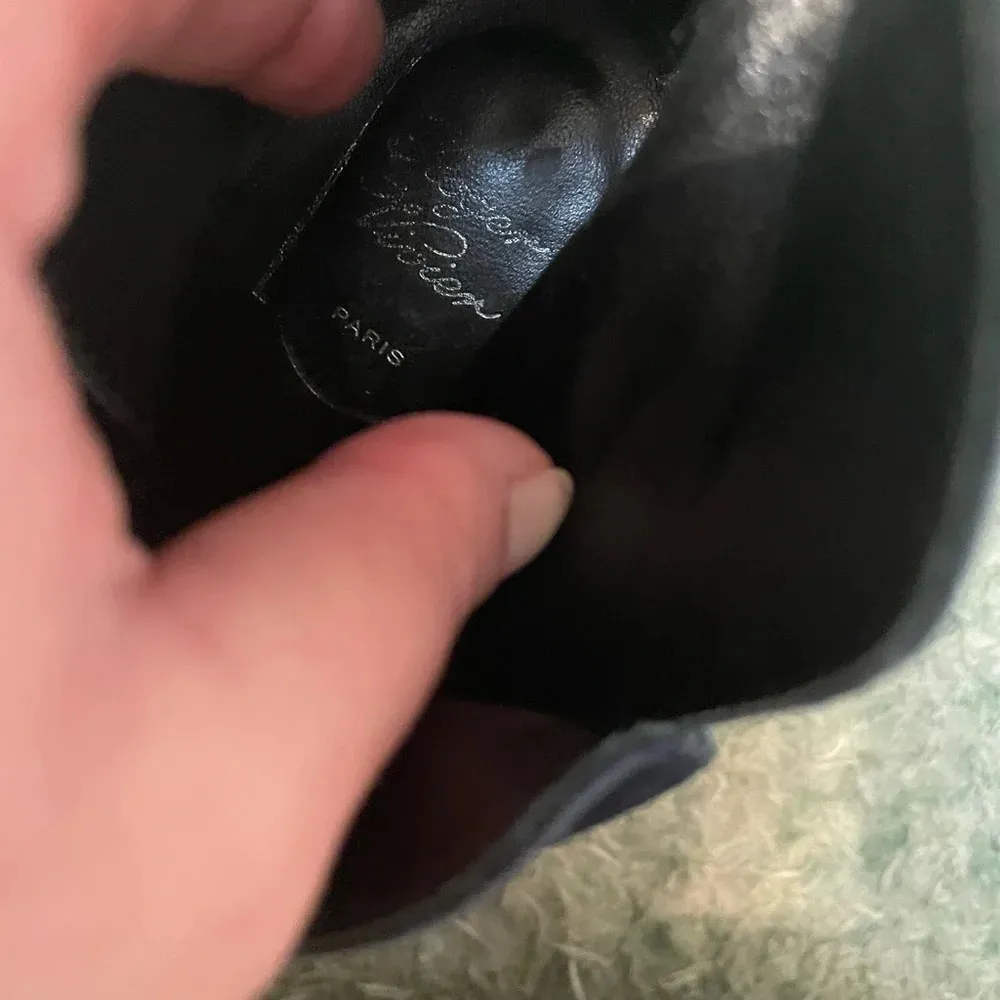 ROGER VIVIER BLUE SUEDE HEELED ANKLE BOOTS Size 10 - Image 6