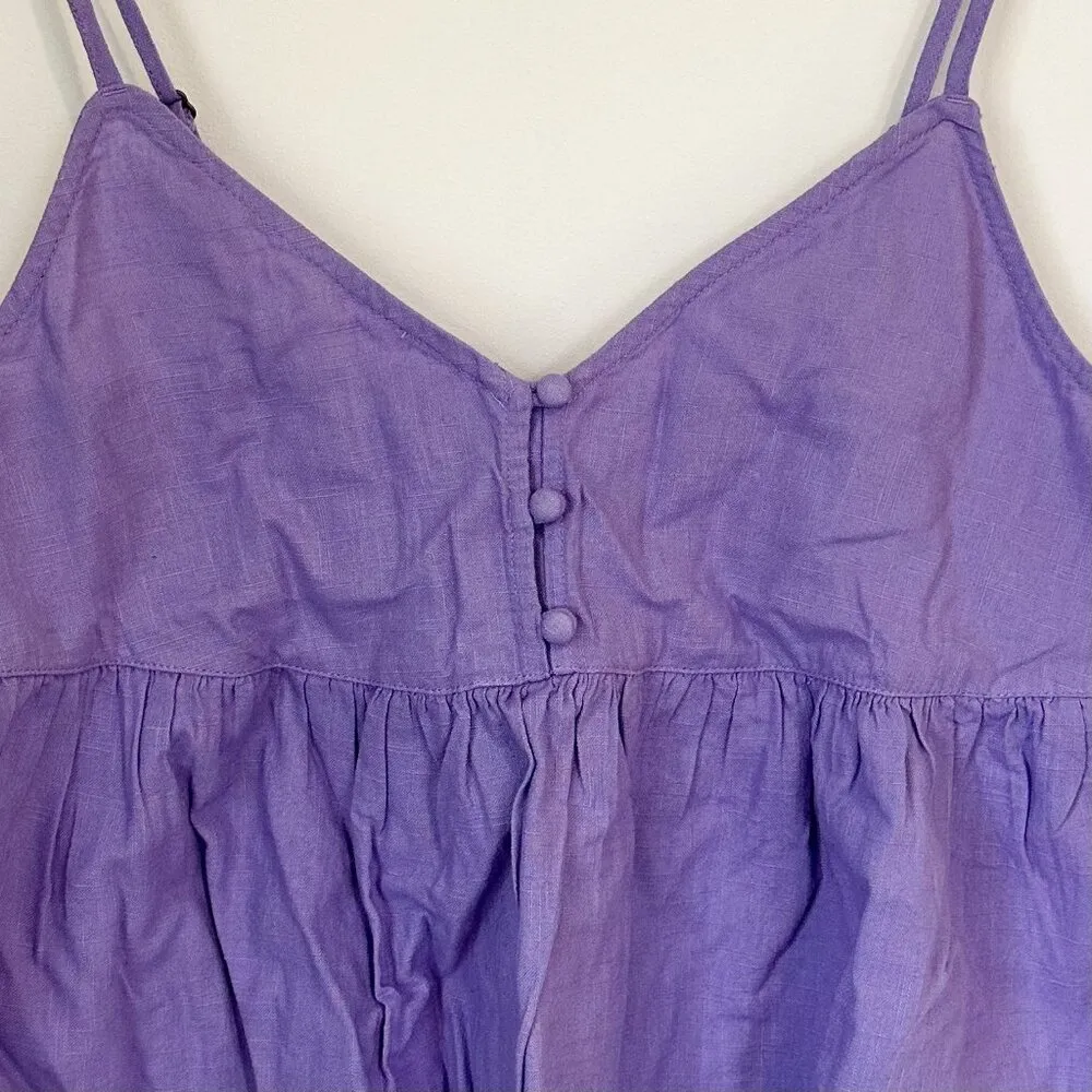 NWT Abound Purple Sleeveless V-Neck Ruffle Hem Tank Top - Size: XXS - Image 2