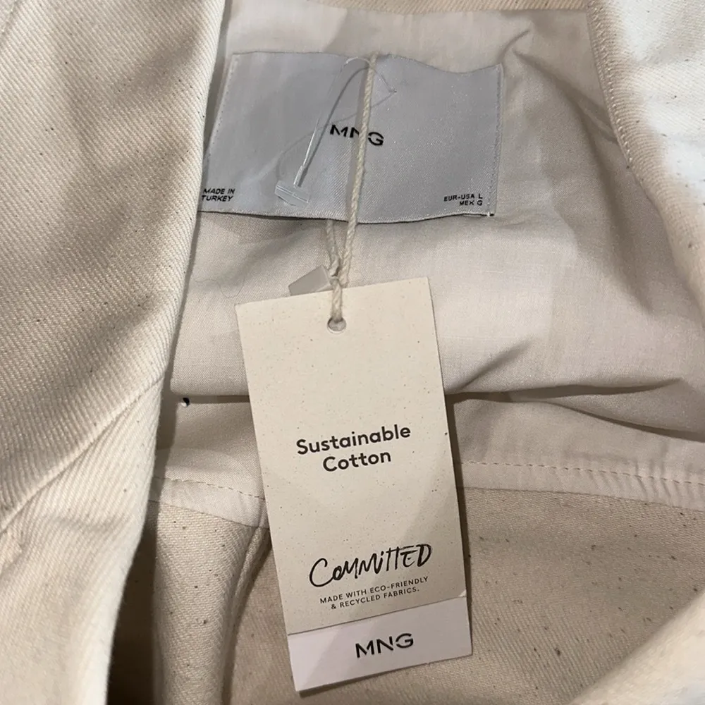 NWT MNG Oversized cotton jacket ECRU LARGE - Image 11