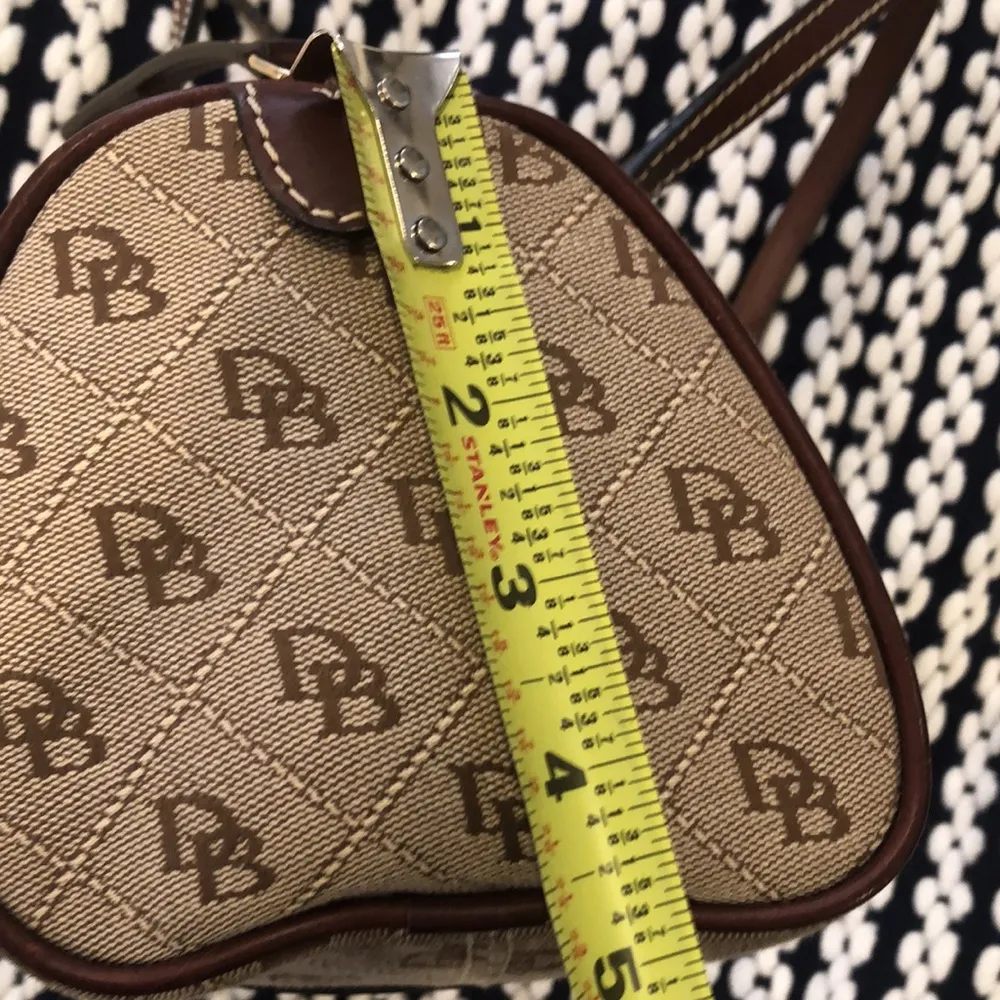 Vintage Signature Logo Canvas & Brown LeatherDuffle Roll Bag - Image 7