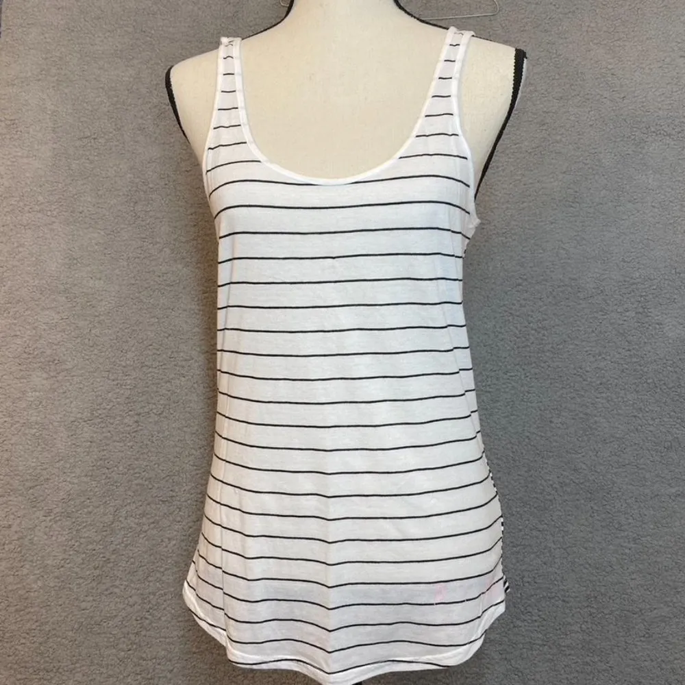 PINK Victoria’s Secret Tank Top Size XS Striped Low Cut Back Oversized - Image 2