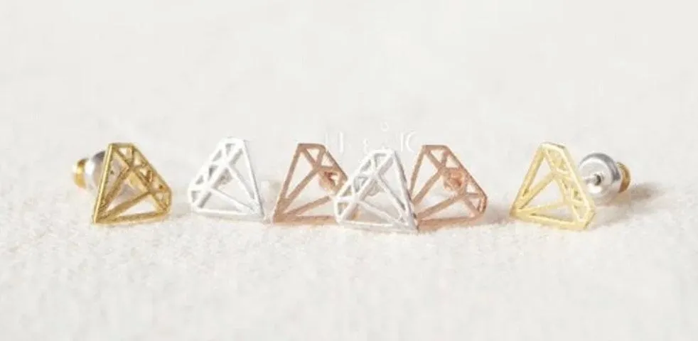 Geometric Diamond Shaped Stud - Image 2