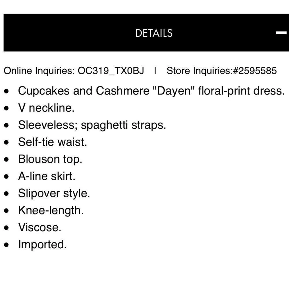 Cupcakes and Cashmere Dayen Dress Yellow White Floral Tie Size L - Image 3