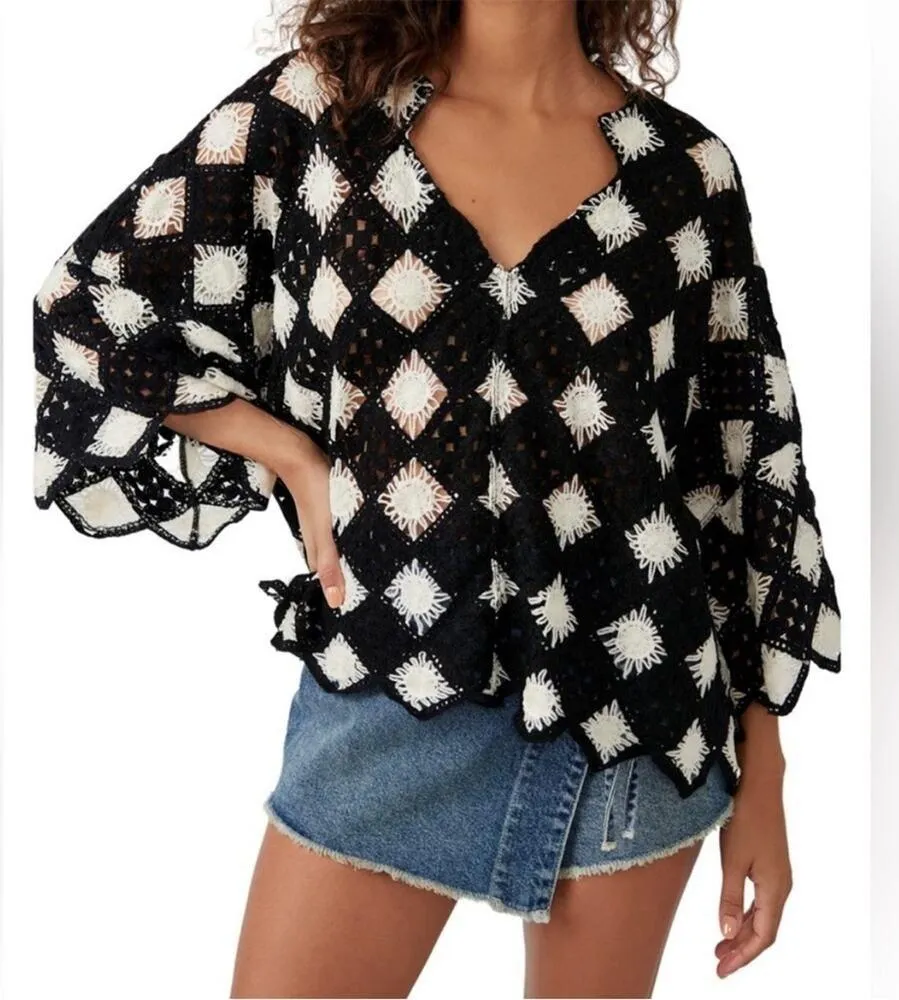 Free People Beach House crochet top sz XS S - Image 4
