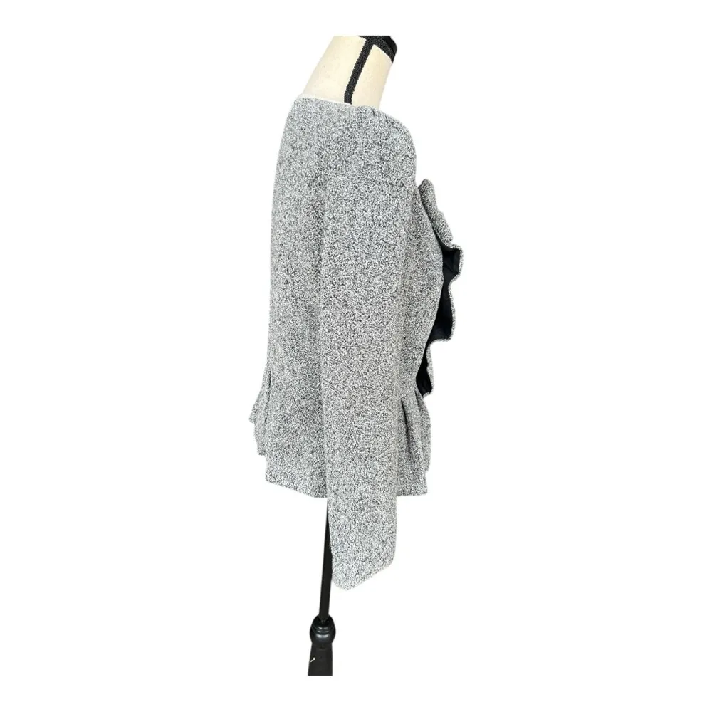 Elevenses Gray Blazer with Ruffle Detail and Puff Shoulders Size 10 - Image 6