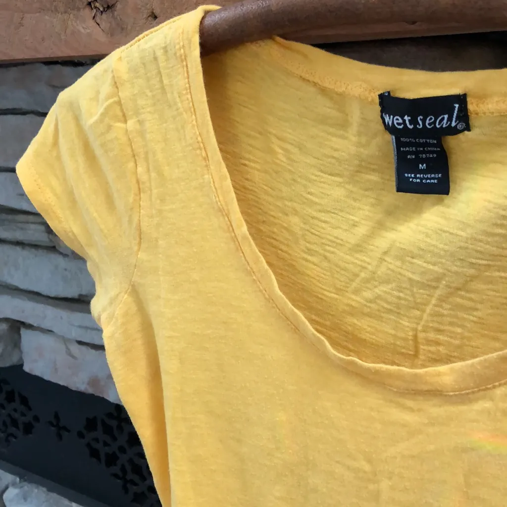 Vintage Y2K Beach Tees Baby Tees Pink Yellow Green Tie Dye Small Medium - Image 5