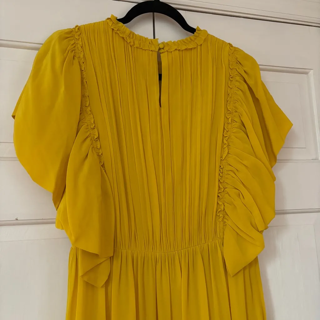 NEW Ulla Johnson Ilaria Dress Sunsprite Yellow Ruffle Silk Midi Dress Size 8 NWT - Image 13