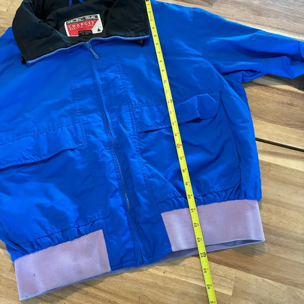 Vintage Pacific Trail Charger Blue and Purple Windbreaker Jacket M - Image 4