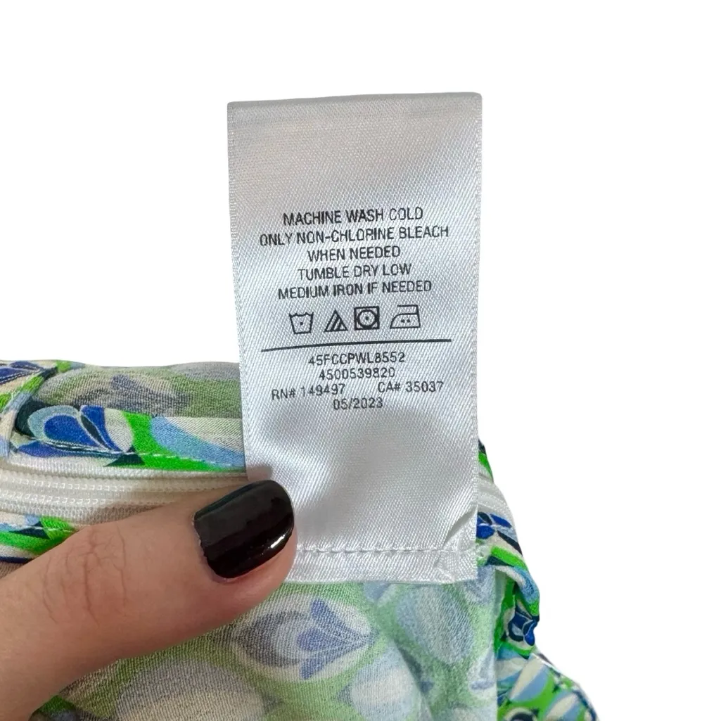 Favorite Daughter The Friday Pant High Rise Wide Leg in Retro Mosaic Print Green Size 2 - Image 11