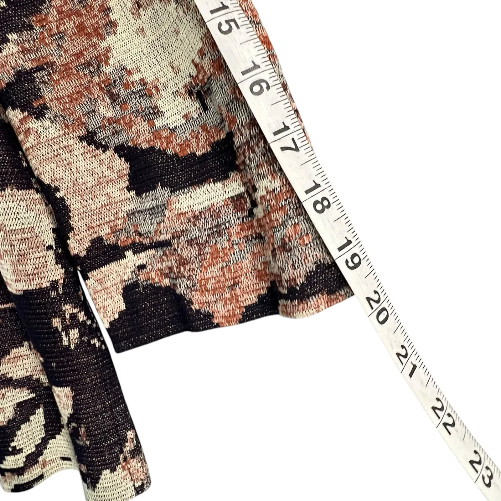 Misook Blazer XS Black Tan Floral Jacquard Tapestry Knit Jacket Buckle Old Money - Image 12