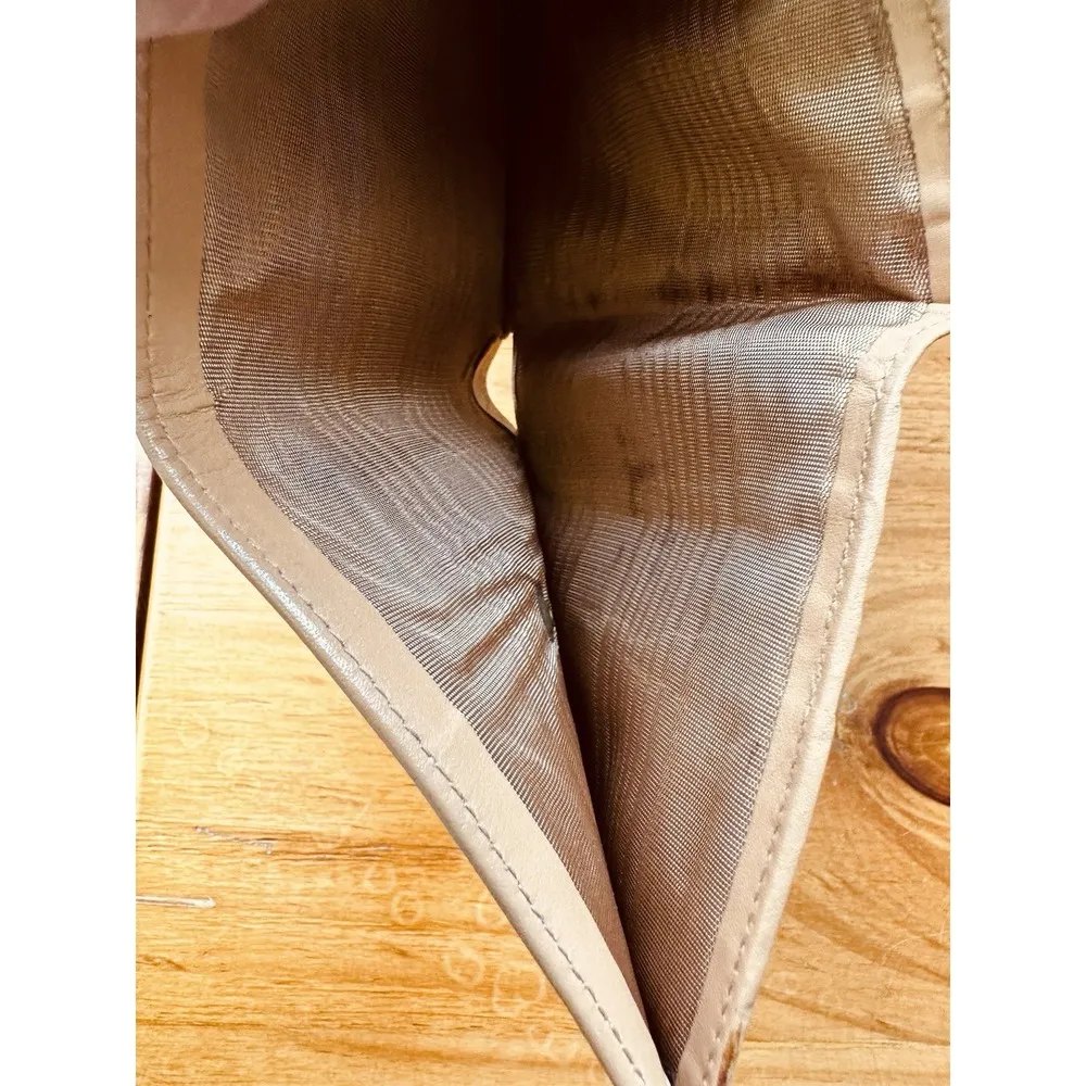 Celine Macadam Logo Embossed Brown Leather Small Tri-Fold Wallet Authentic - Image 7