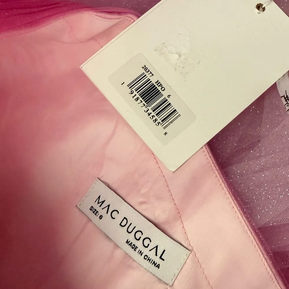 Mac Duggal Pink Glitter Ombre Ruffled One Shoulder Ballgown 20377 Women’s Sz 6 - Image 9