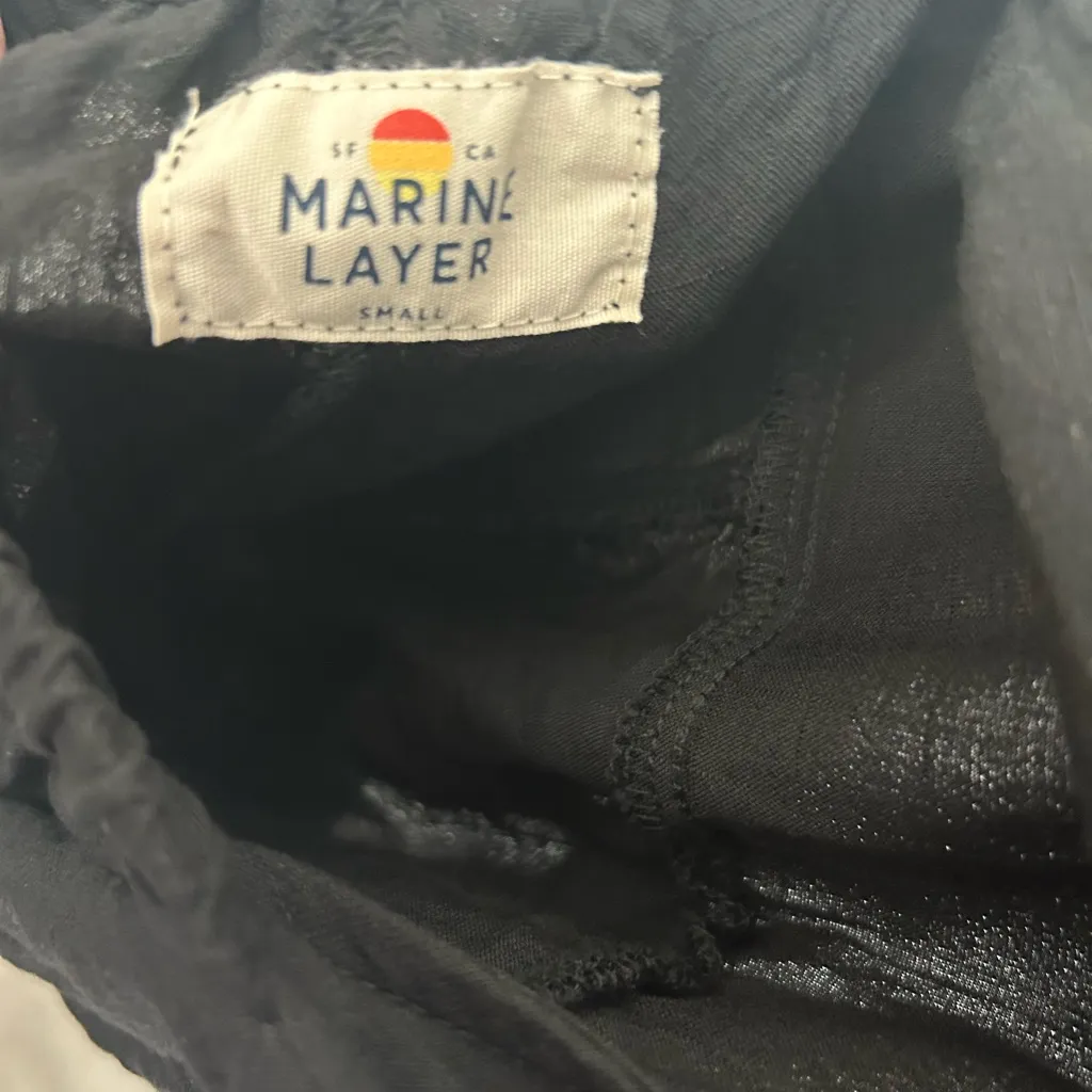 Marine Layer Eloise Belted Jumpsuit Open Back Women’s Small Black - Image 6