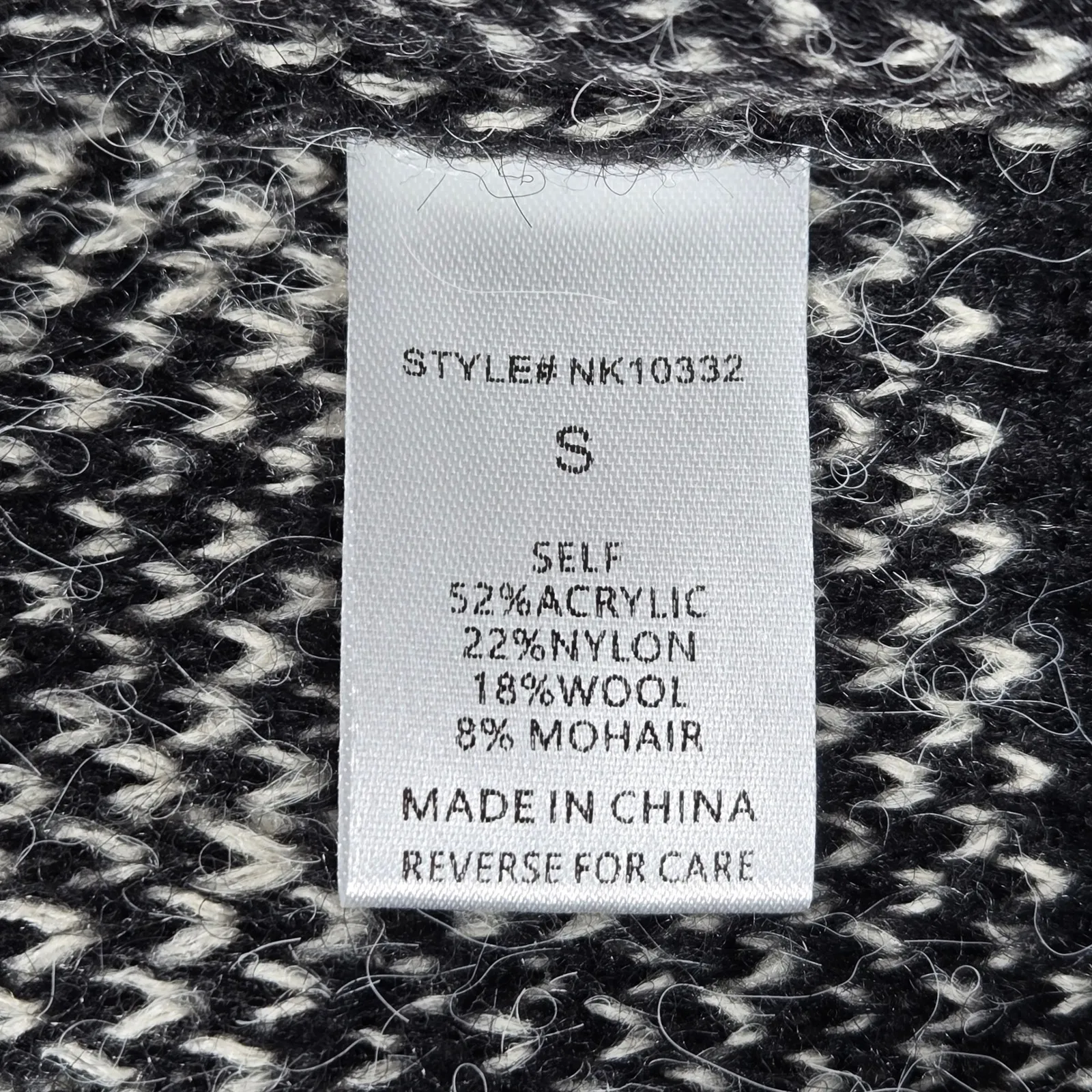 Lumiere Zigzag Chevron Mohair Wool Blend Knit Sweater Size‎ S Beige Black Tan - Image 5