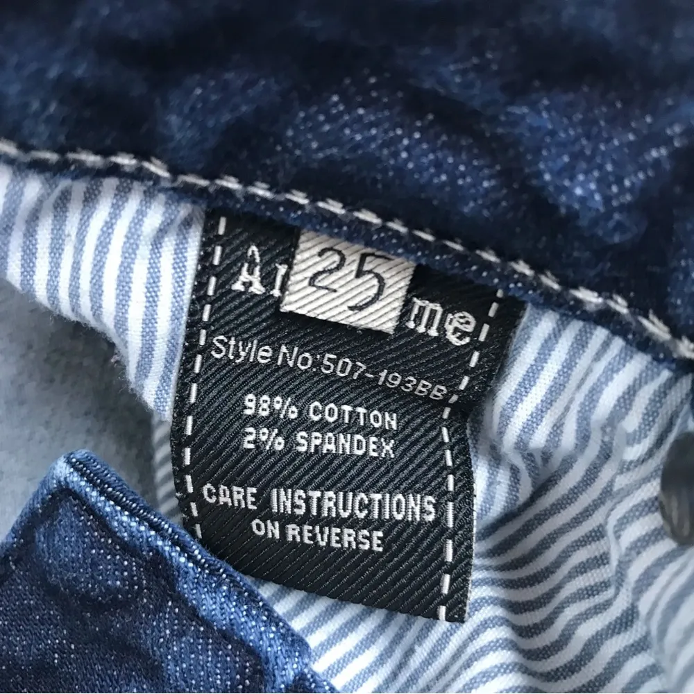 ANONAME Joelle Boot Slim Bootcut Jeans Low Rise Dark Wash Distressed Size 25 Blue - Image 7