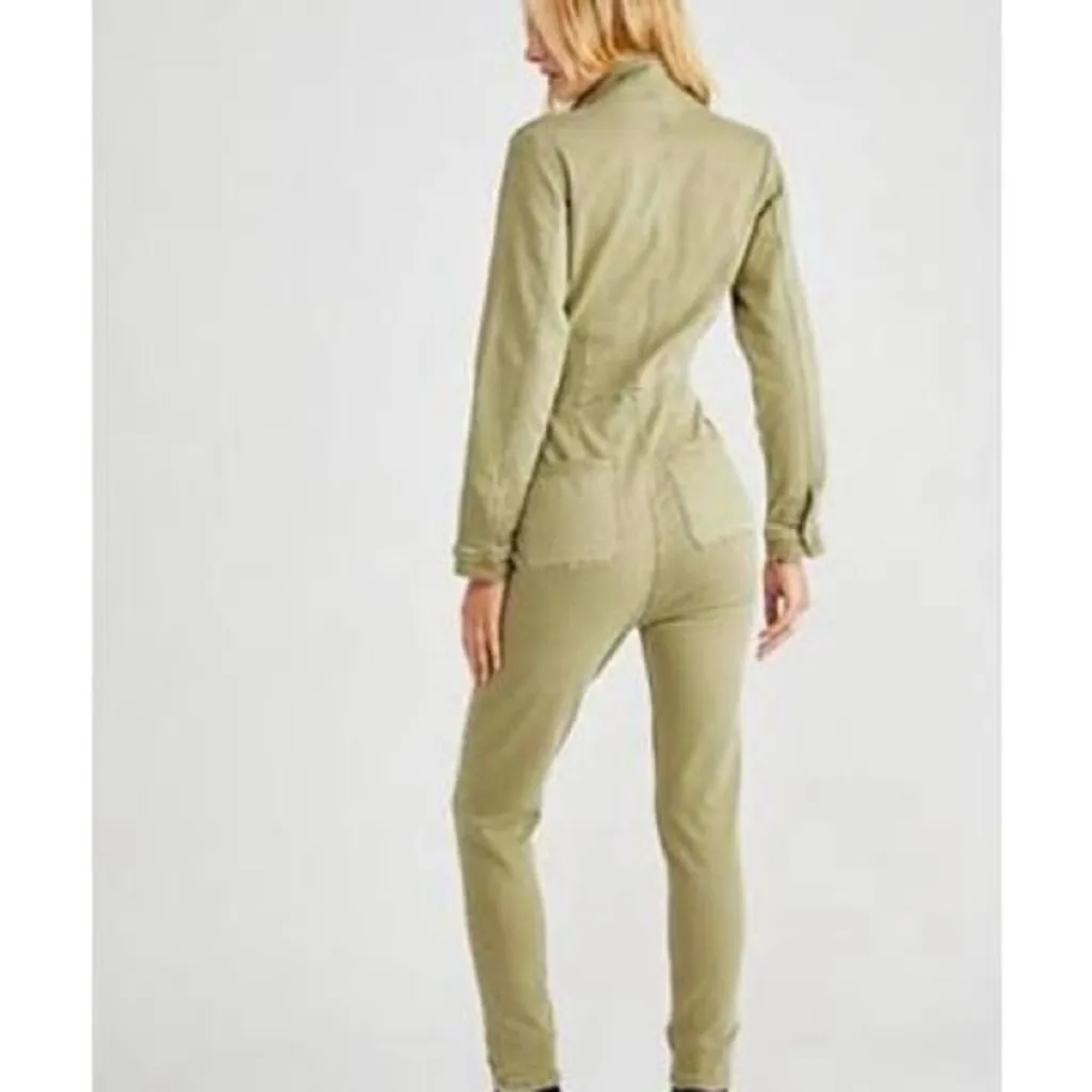 Free People Lennox Stretch Denim Utility Jumpsuit M - Image 3