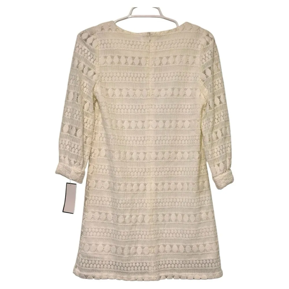 Goodnight Macaroon Lace Dress | Size M | White Crochet 3/4 Sleeve NWT Size M - Image 3