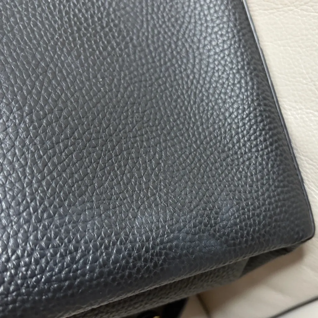 Black faux Leather crossbody Bag with gold and wood Accent - Image 8