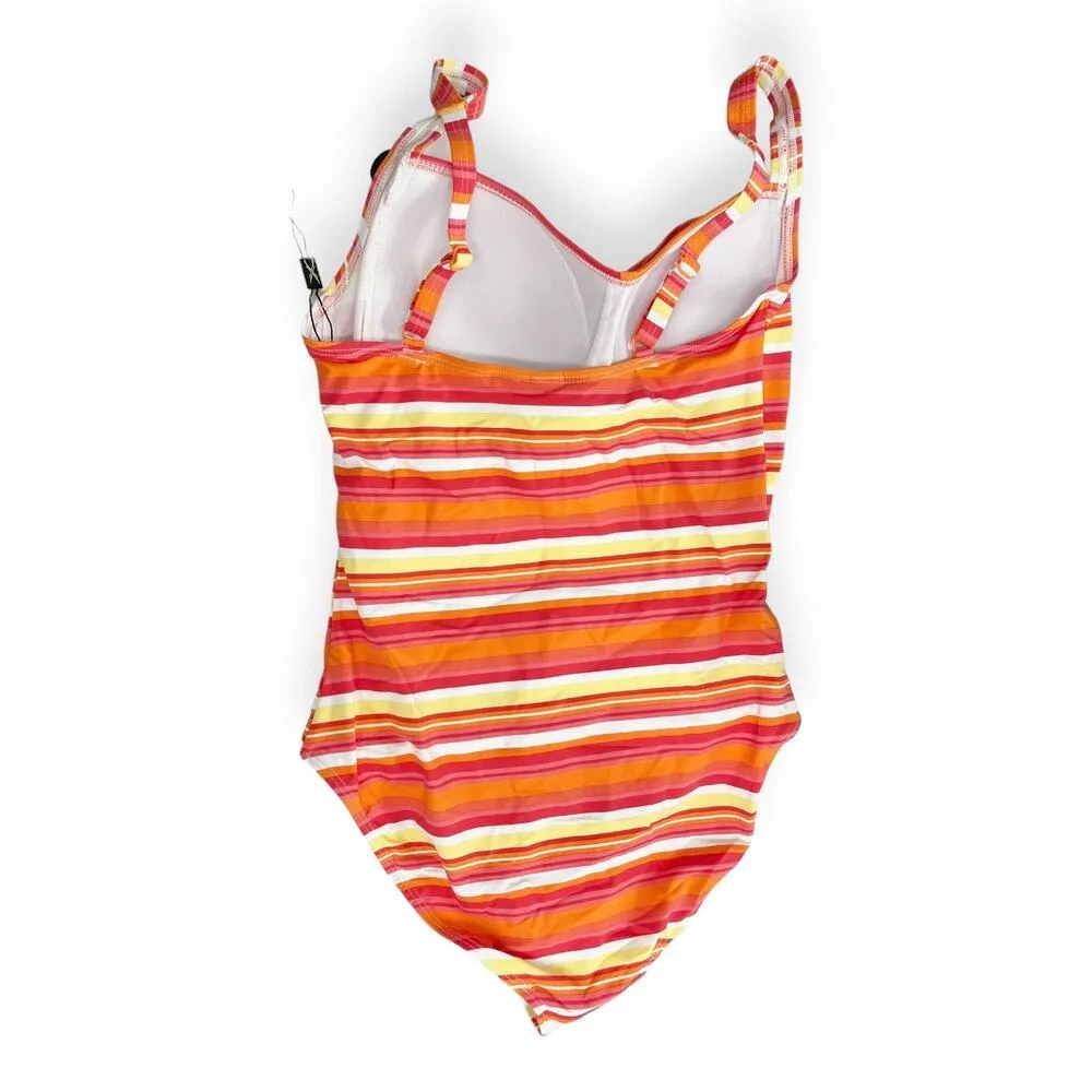 NIPTUCK SWIM Joanne One Piece Striped Swimsuit Orange AU 12 US 8 NWT - Image 2