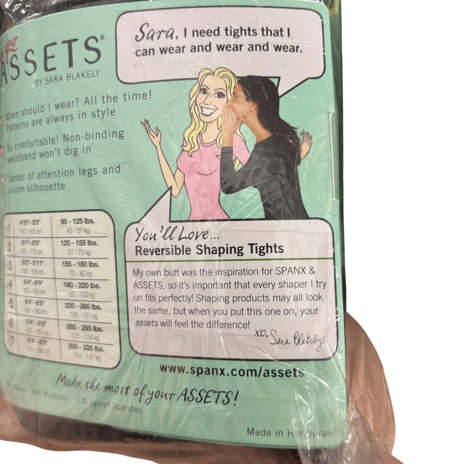 2‎ Love Your Assets Sara Blakely Black Diamond Reversible Shaping Tights Sz 4 - Image 8