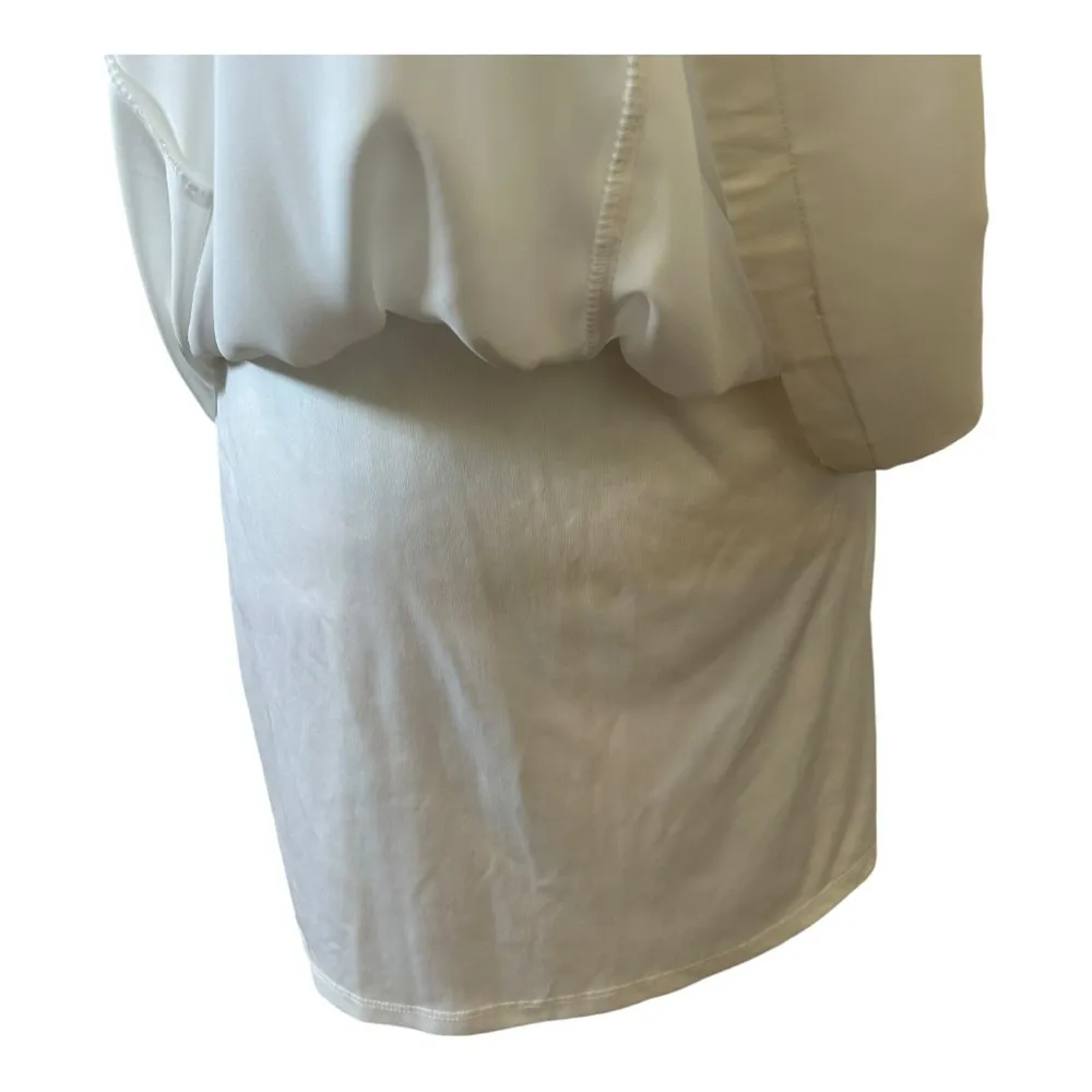 MONTEAU | White Long V-neck Semi-formal Elegant Slip Dress Floor-Length - Image 6