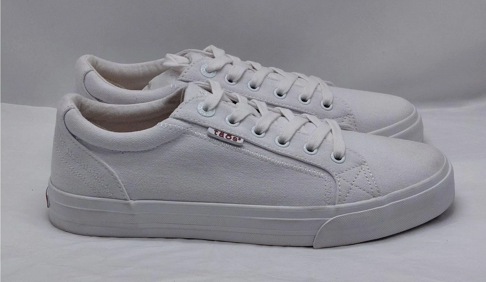 Taos Plim Soul Womens Canvas Sneaker Size 10W White Lace Up Casual Shoes Comfort - Image 2