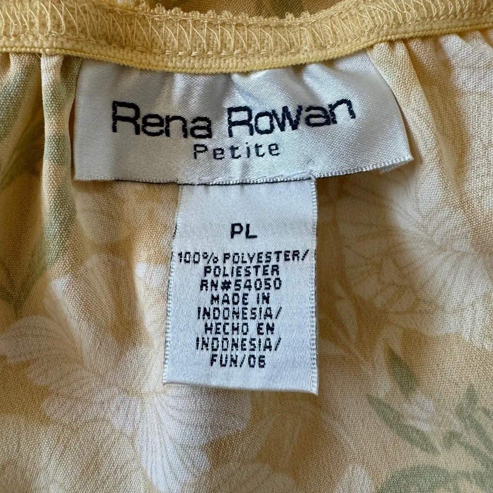 Vintage Y2K Rena Rowan Petite Yellow Print Midi Skirt - Image 7