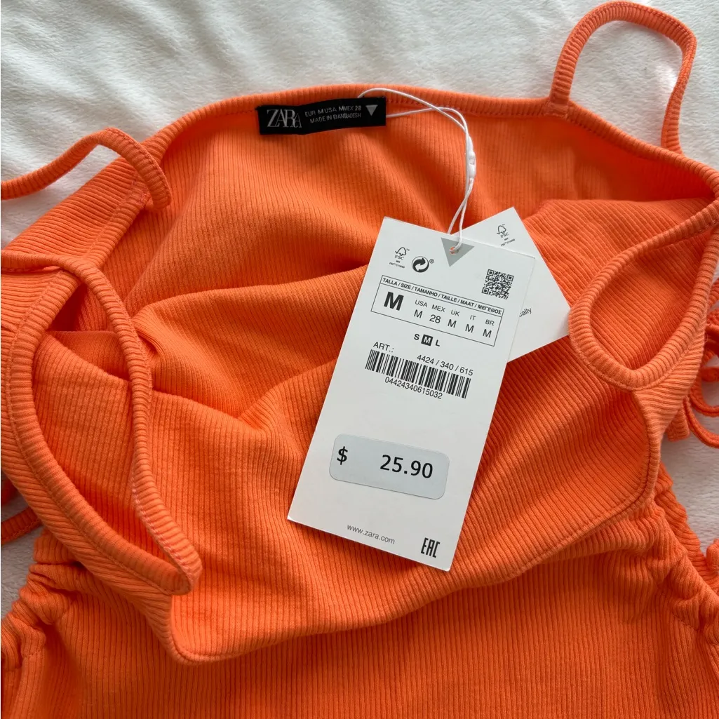 Zara Orange Mini Dress - Image 7